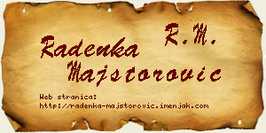 Radenka Majstorović vizit kartica
